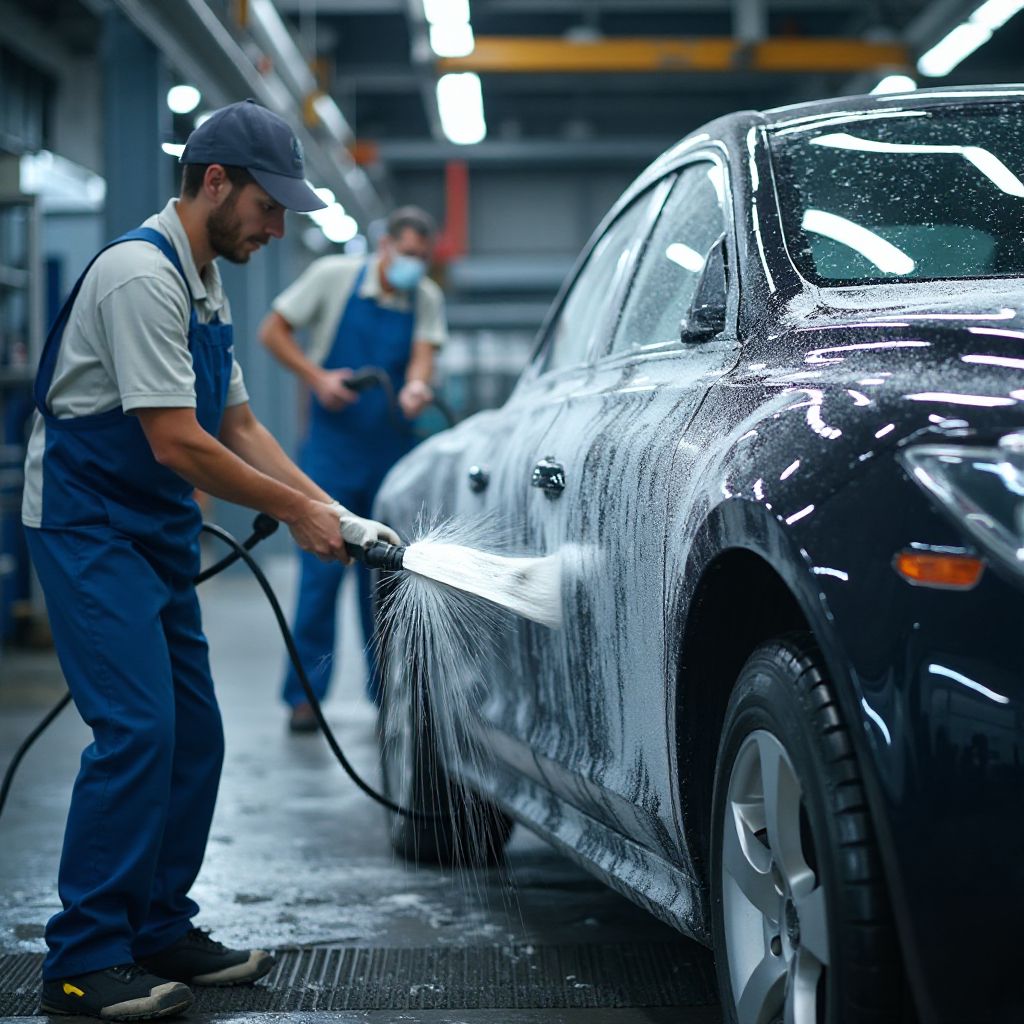 Proces čištění automobilu